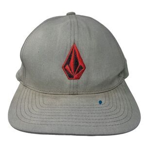 Volcom Snapback Hat Greenish-Gray One Size Adjustable Embroidered 6 Panel